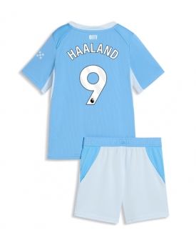 Billige Fotballdrakt Manchester City Erling Haaland #9 Replika Hjemmedraktsett Barn 2026-27 Kortermet (med bukser)